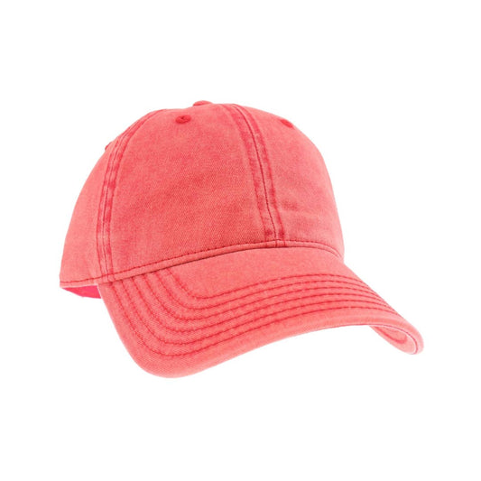 Acid Wash Ball Cap in Red