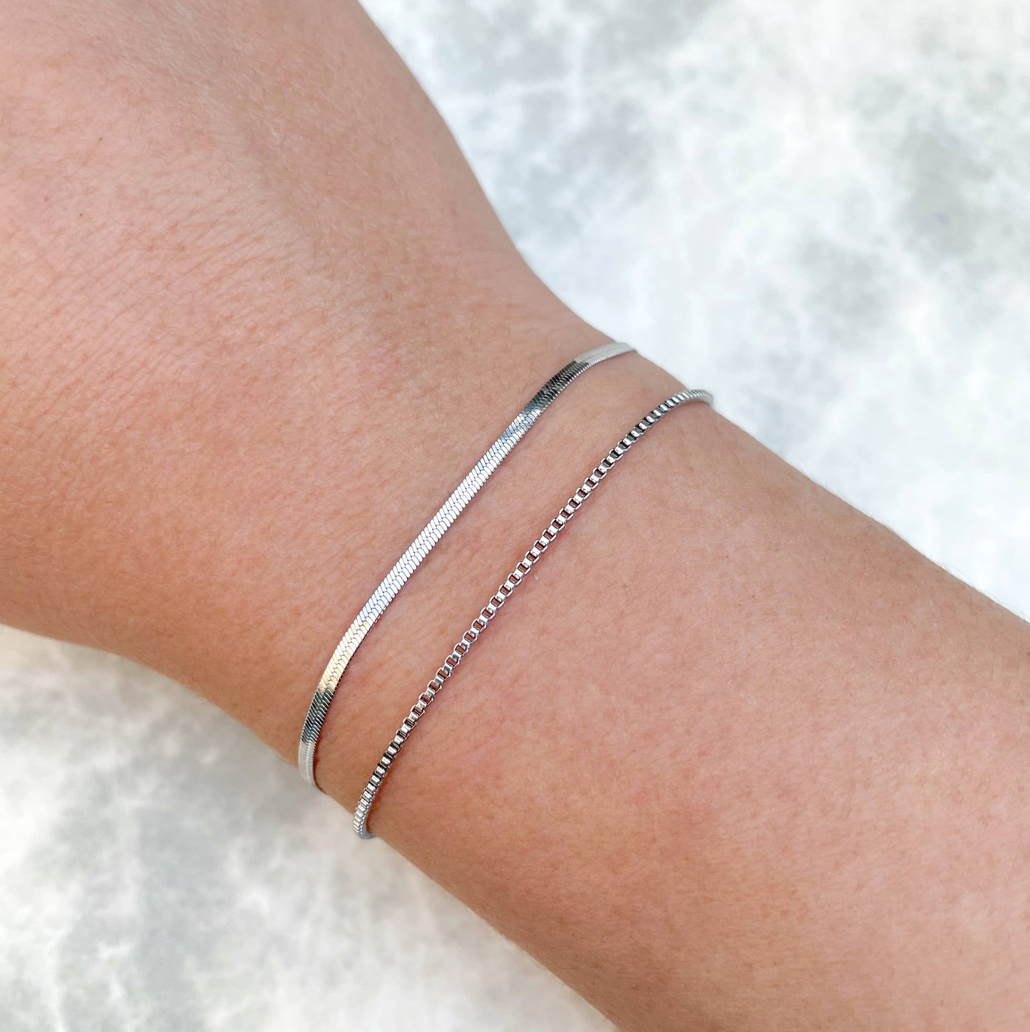 Herringbone Bracelet in Silver