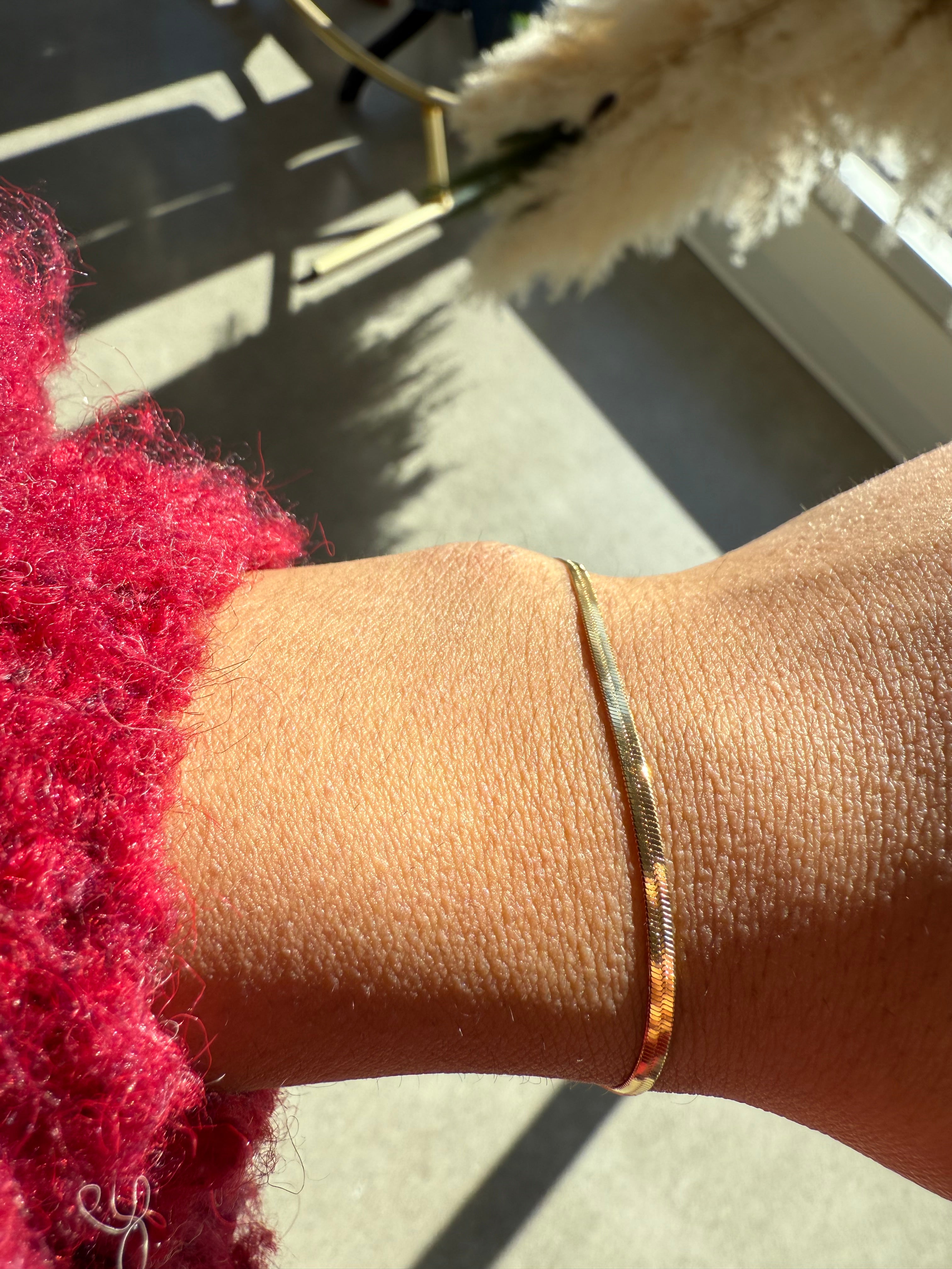 Herringbone Bracelet in Gold
