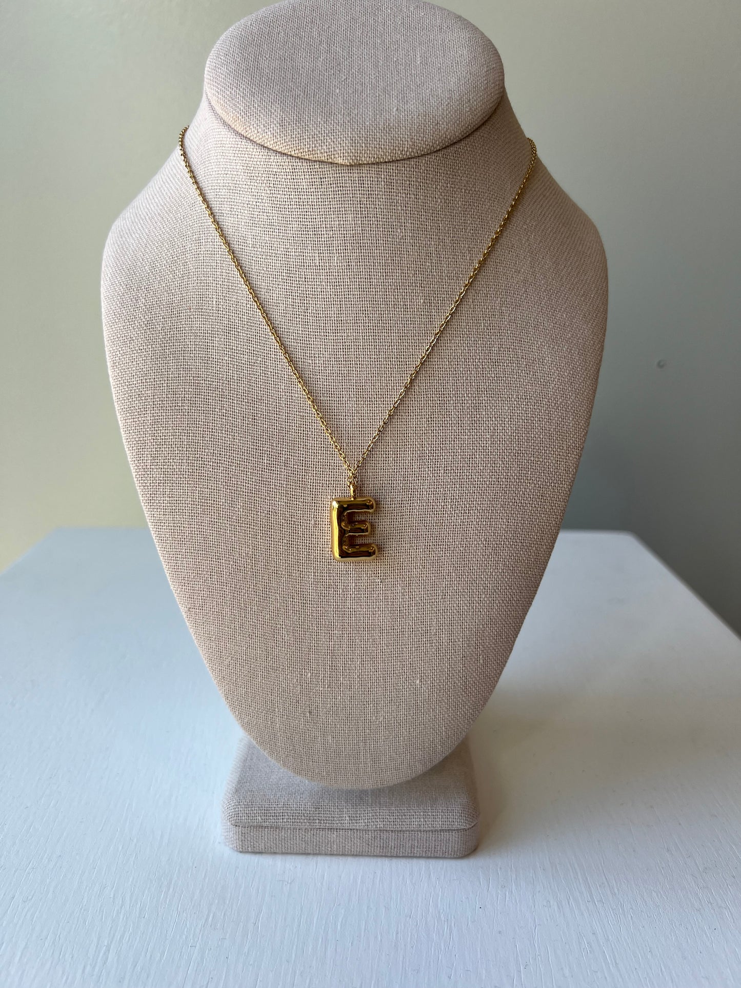 Bubble Letter Necklace in Gold