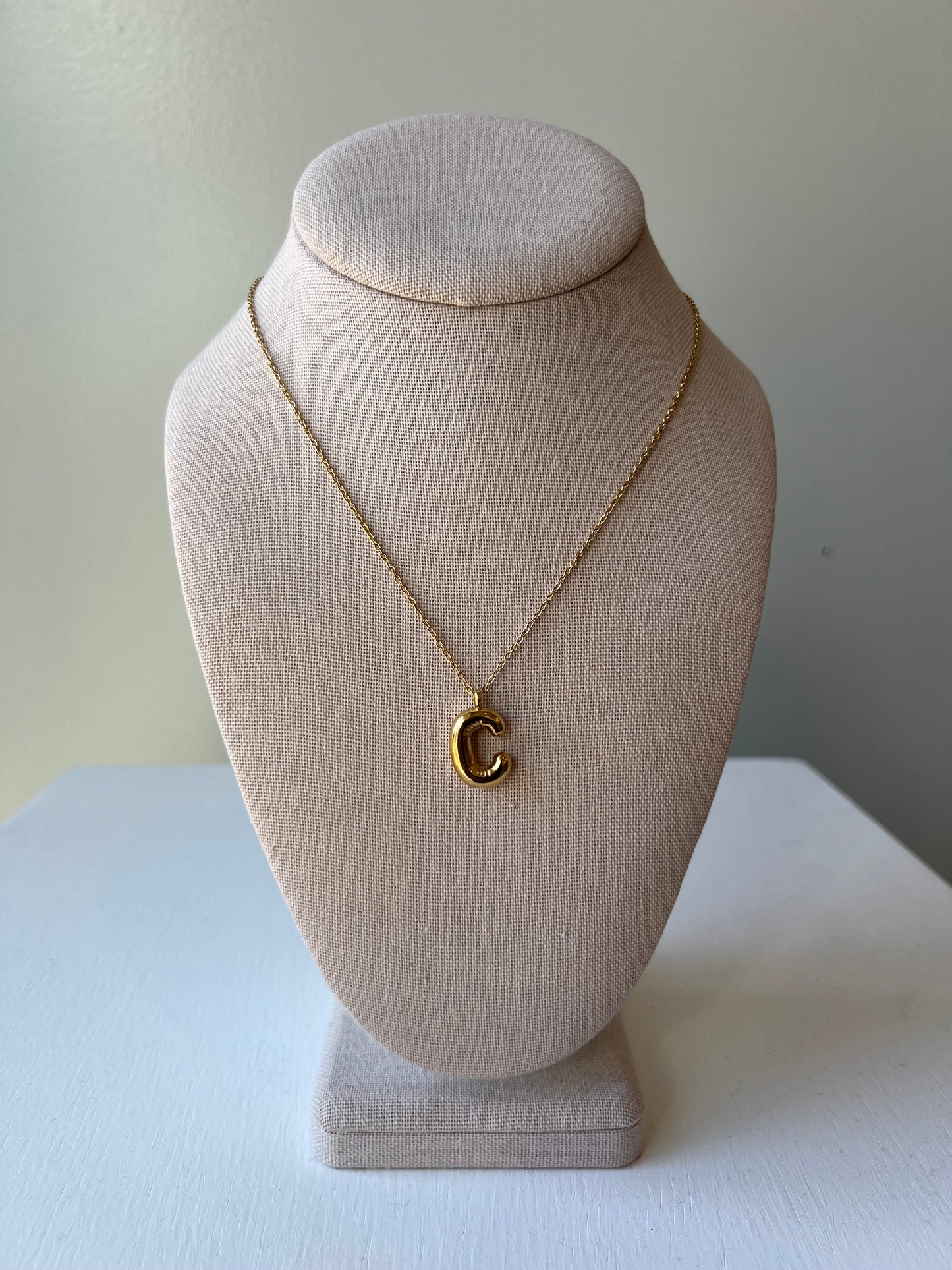 Bubble Letter Necklace in Gold