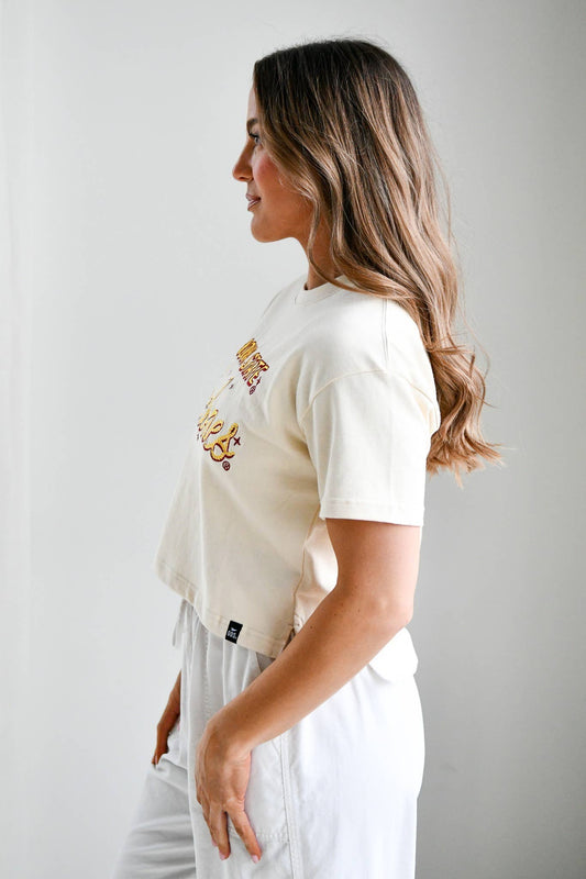 Iowa State Lasso Luxe Heavyweight Crop Tee