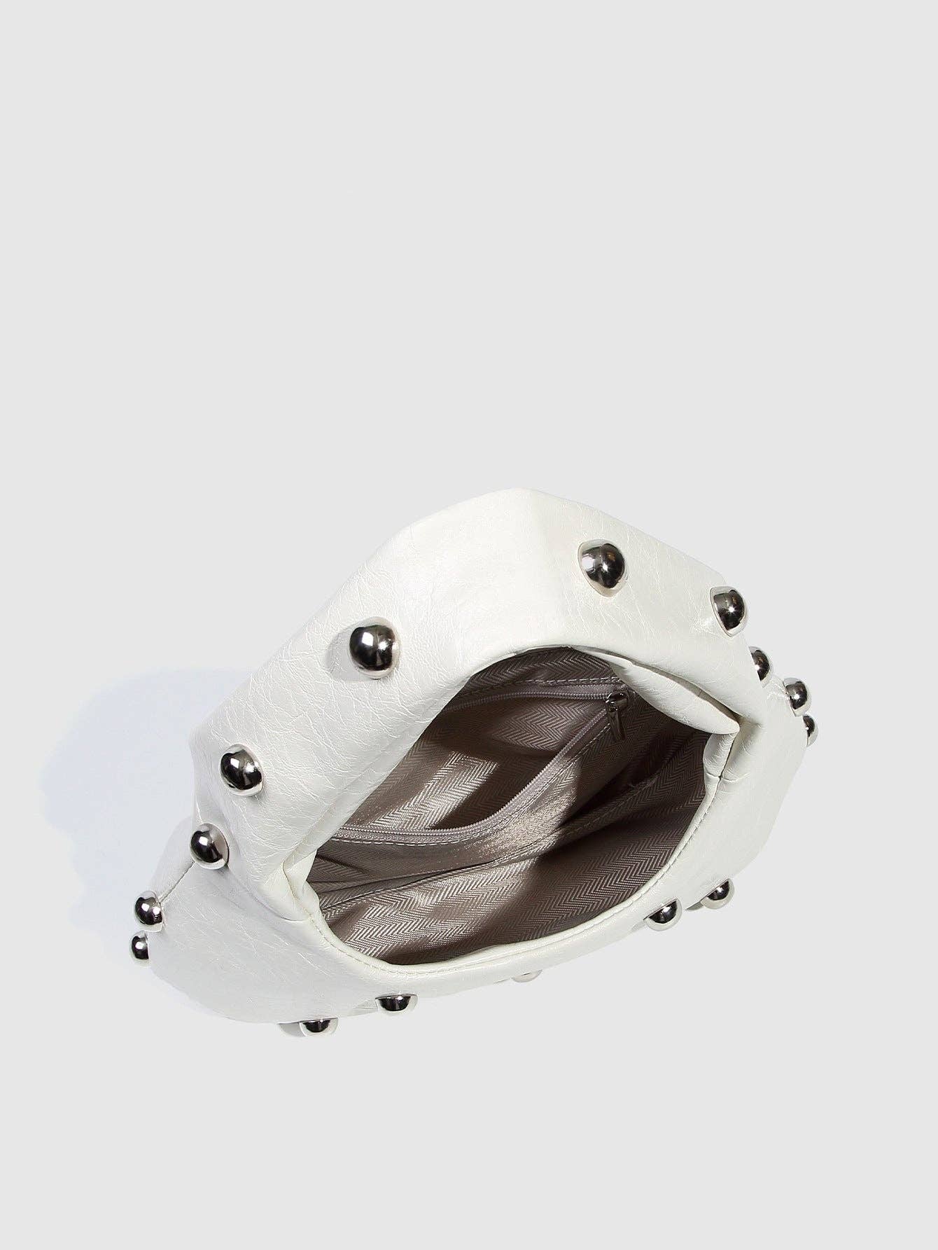 White Studded Dumpling Bag