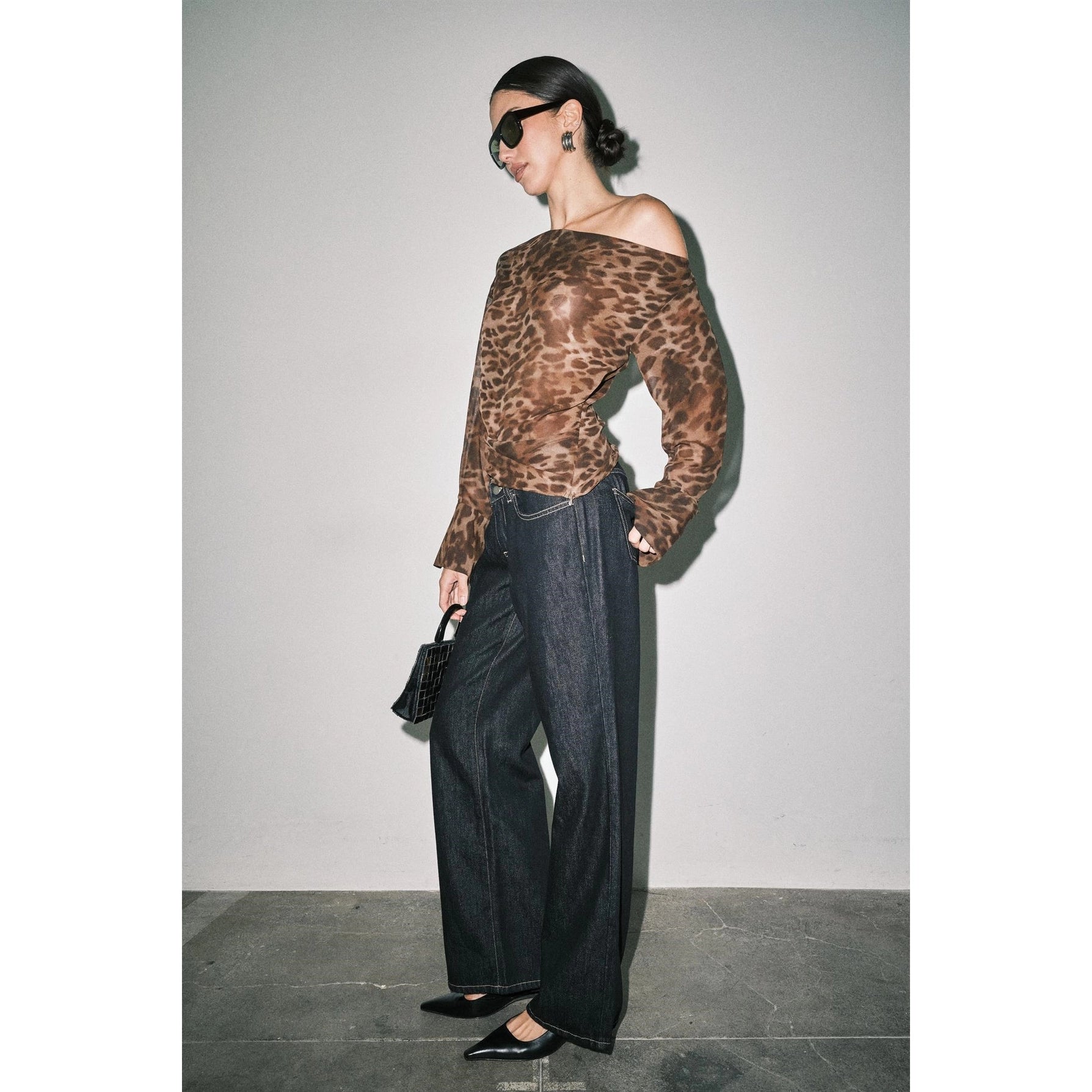 Linda Sheer Leopard Top