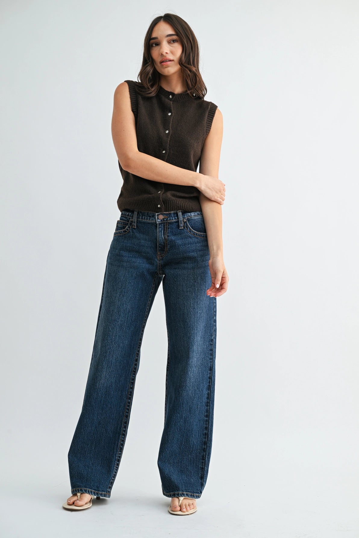 Low Rise Classic Straight Leg in Dark Denim