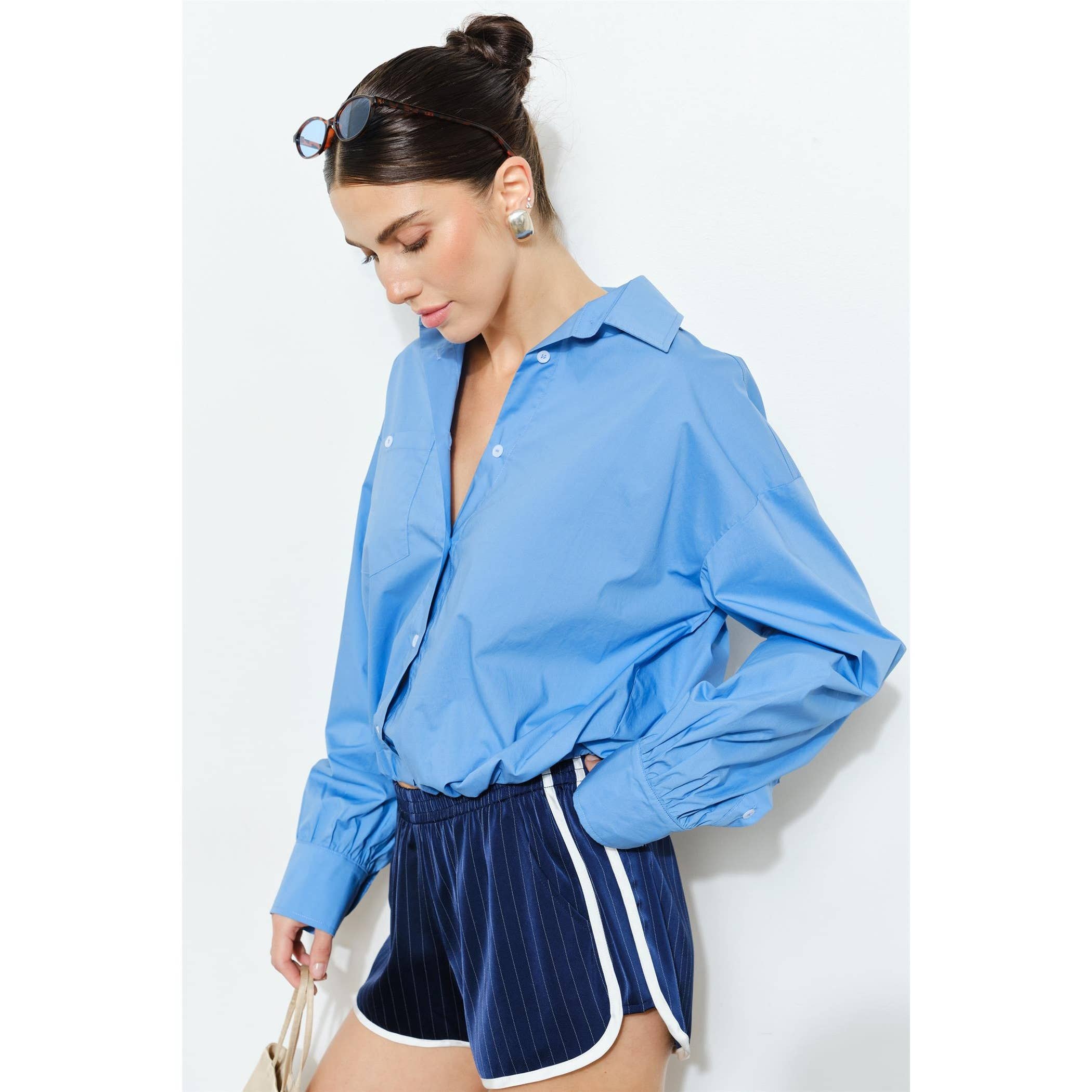 Carlotta Button-Down Shirt in Blue