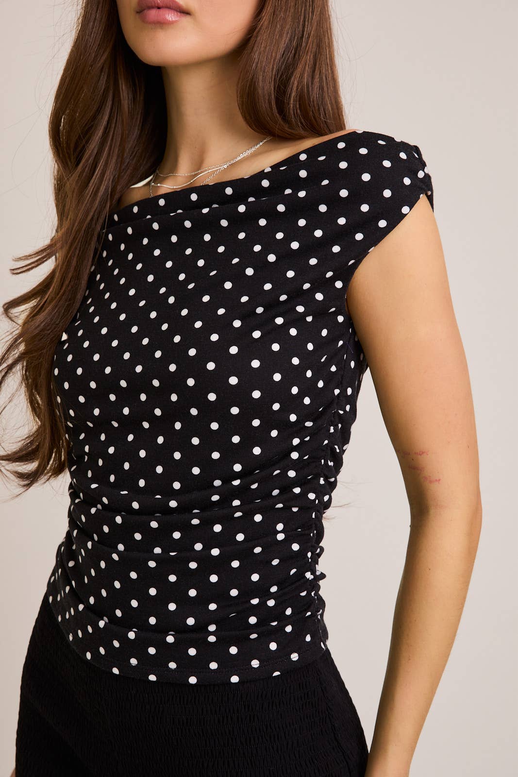 Billie Polka Dot Off Shoulder Top