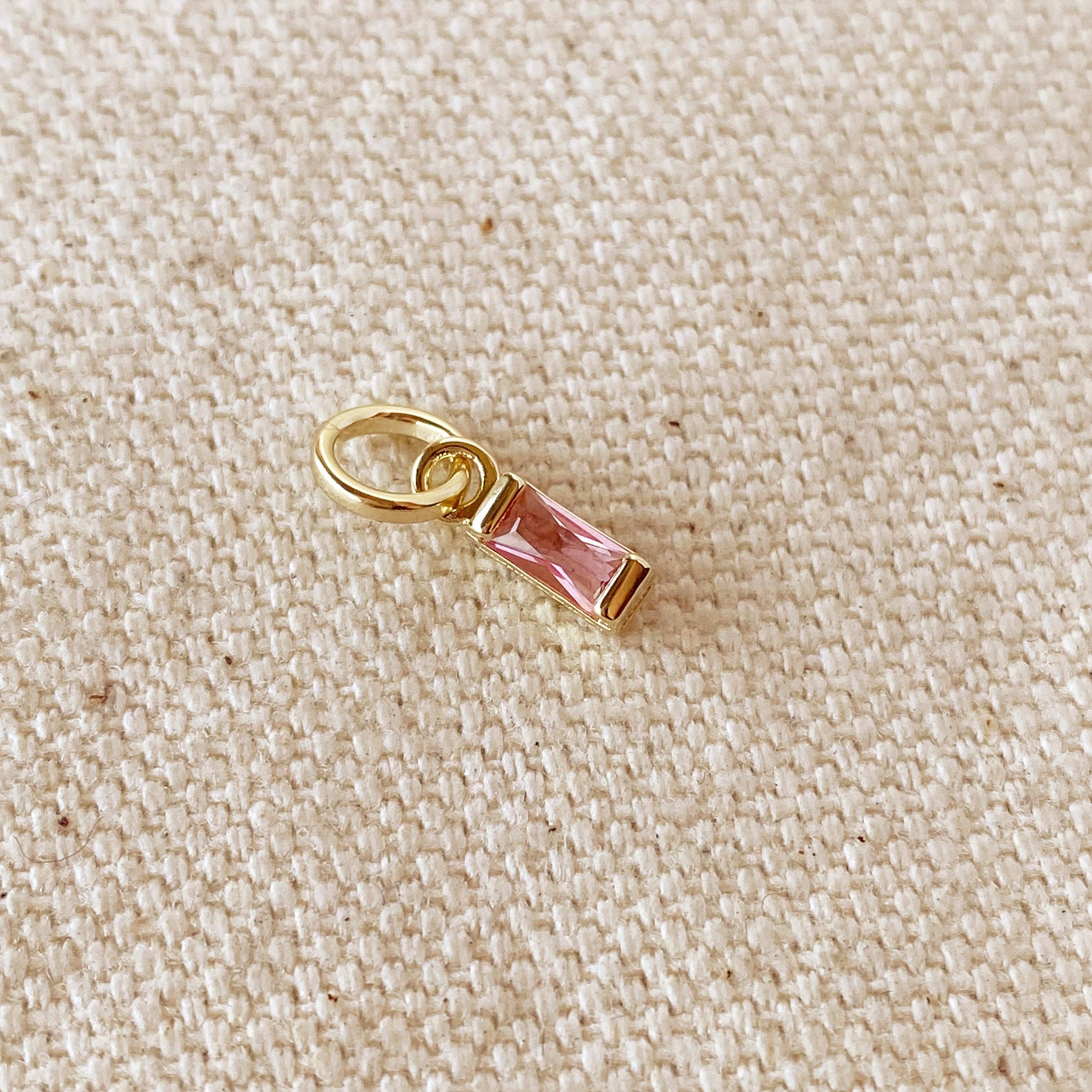 Baguette Birthstone Charm