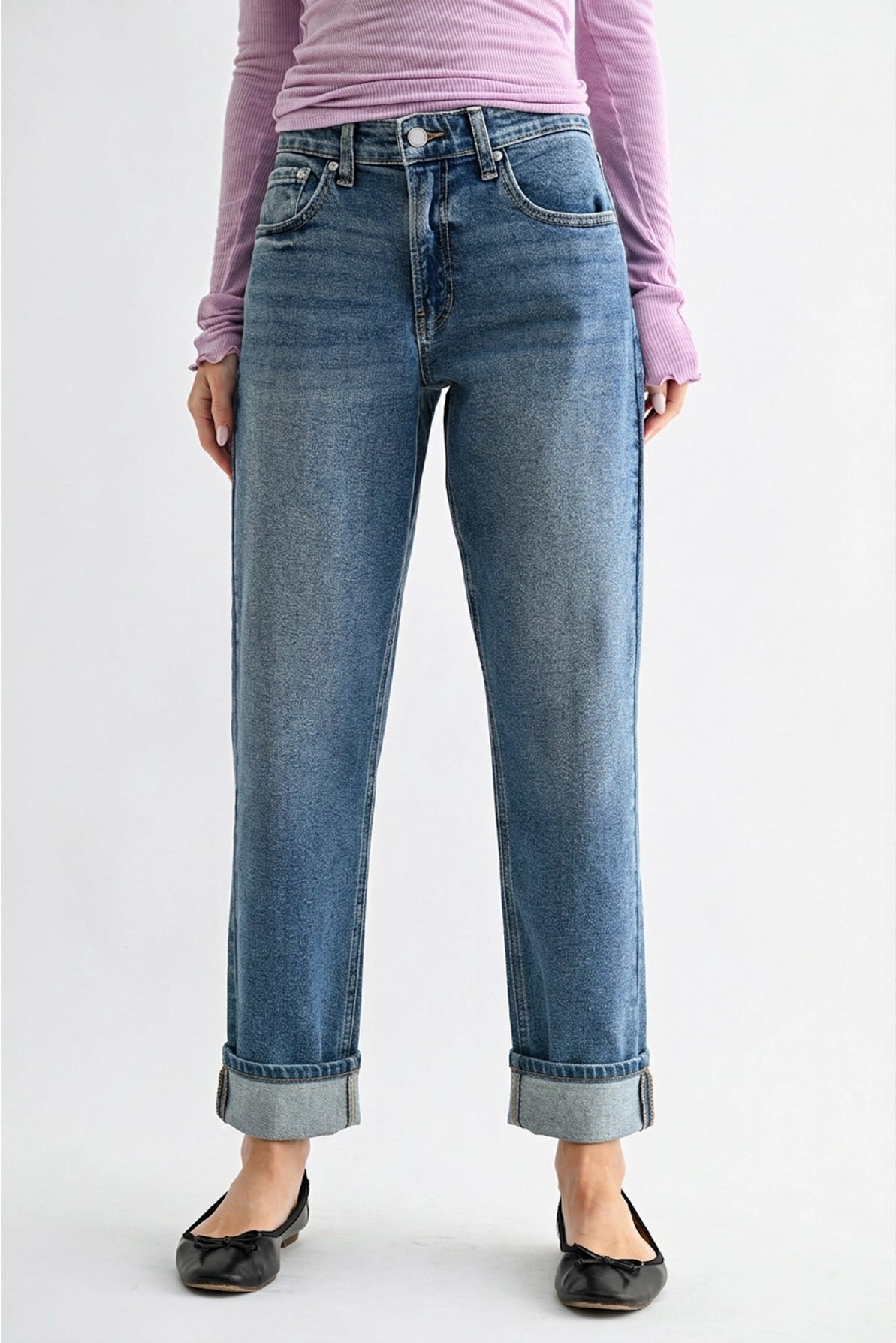 Slim Boyfriend Jean in Medium Denim