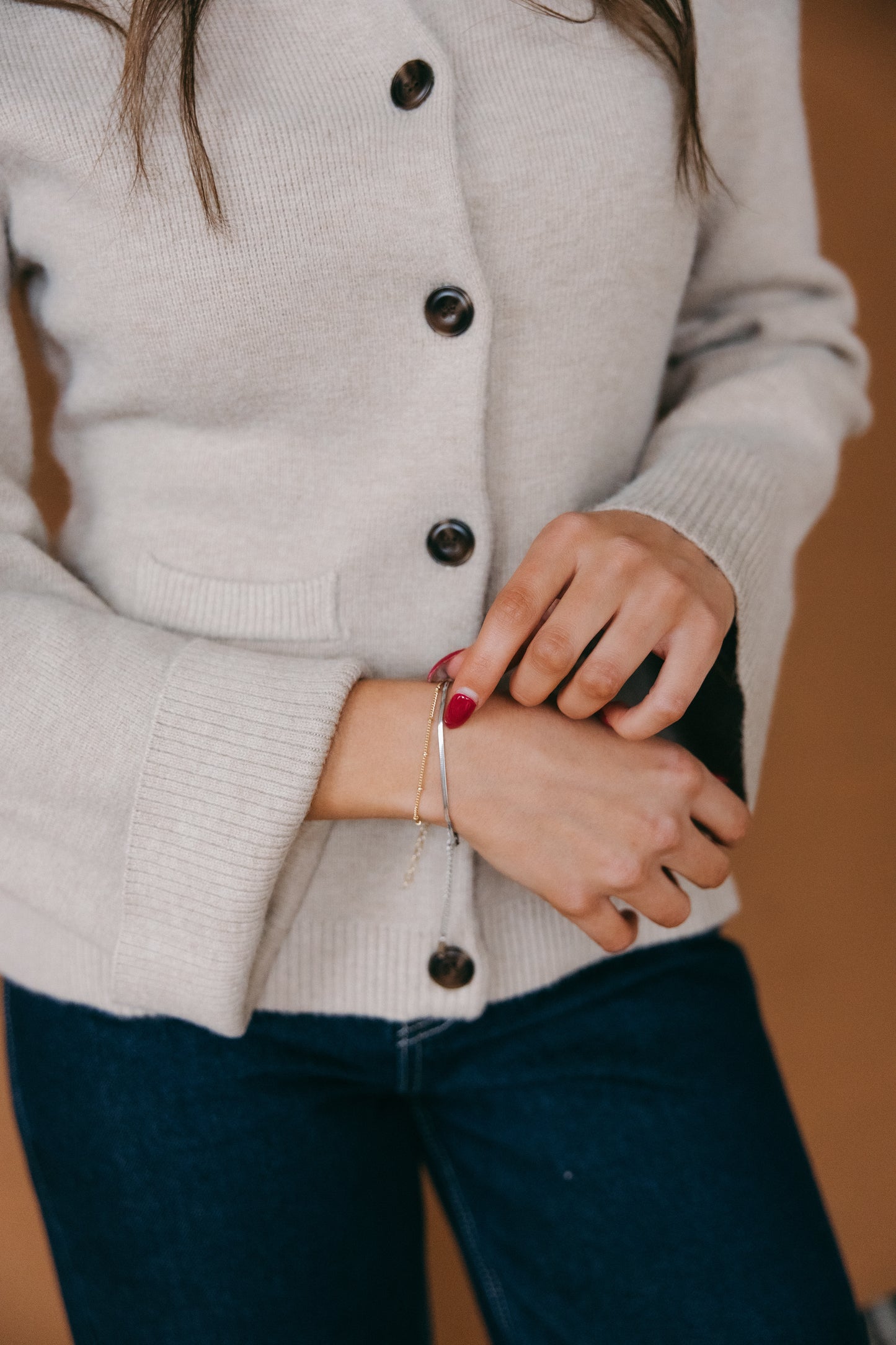 The Tyler Cardigan in Beige