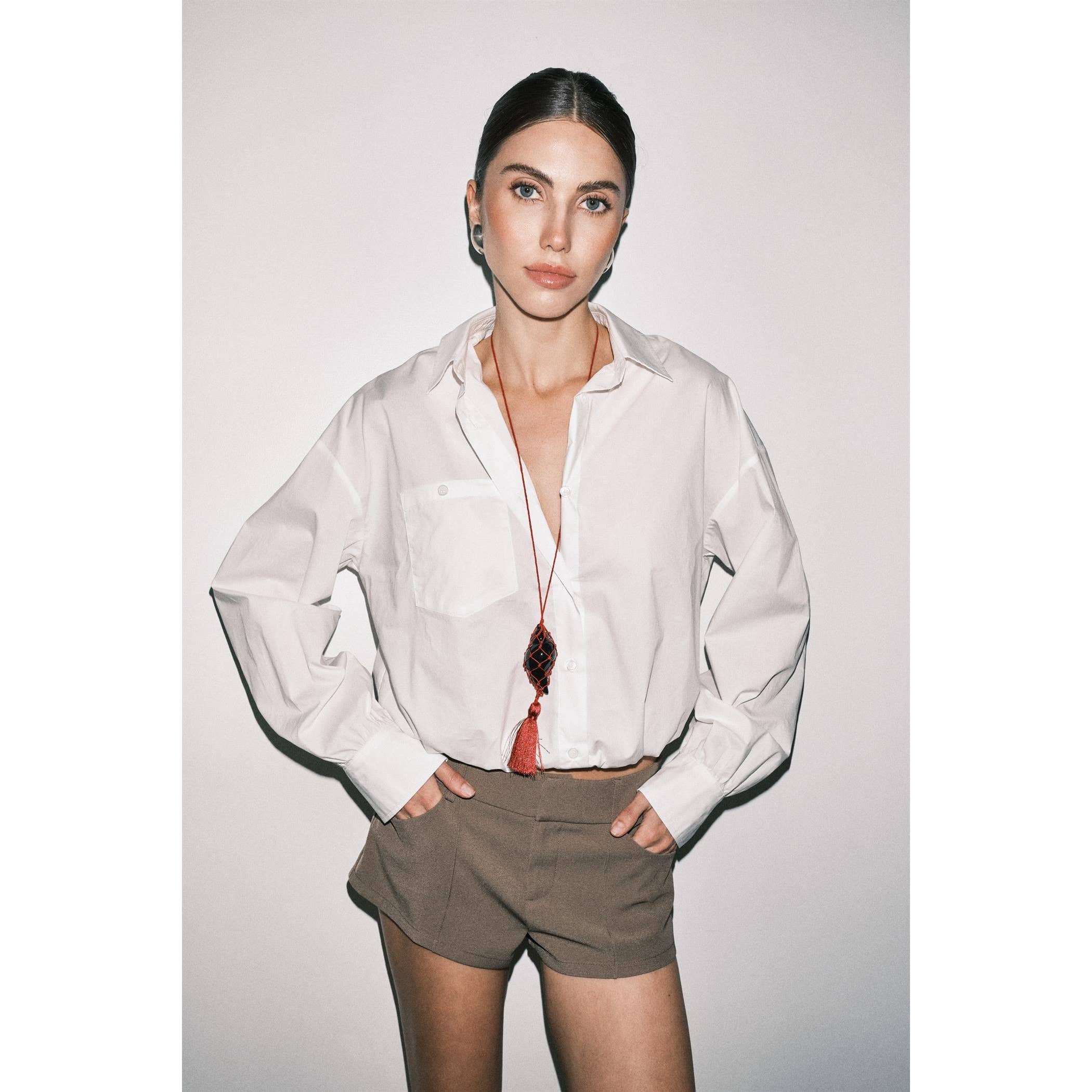 Carlotta Button-Down Shirt in White