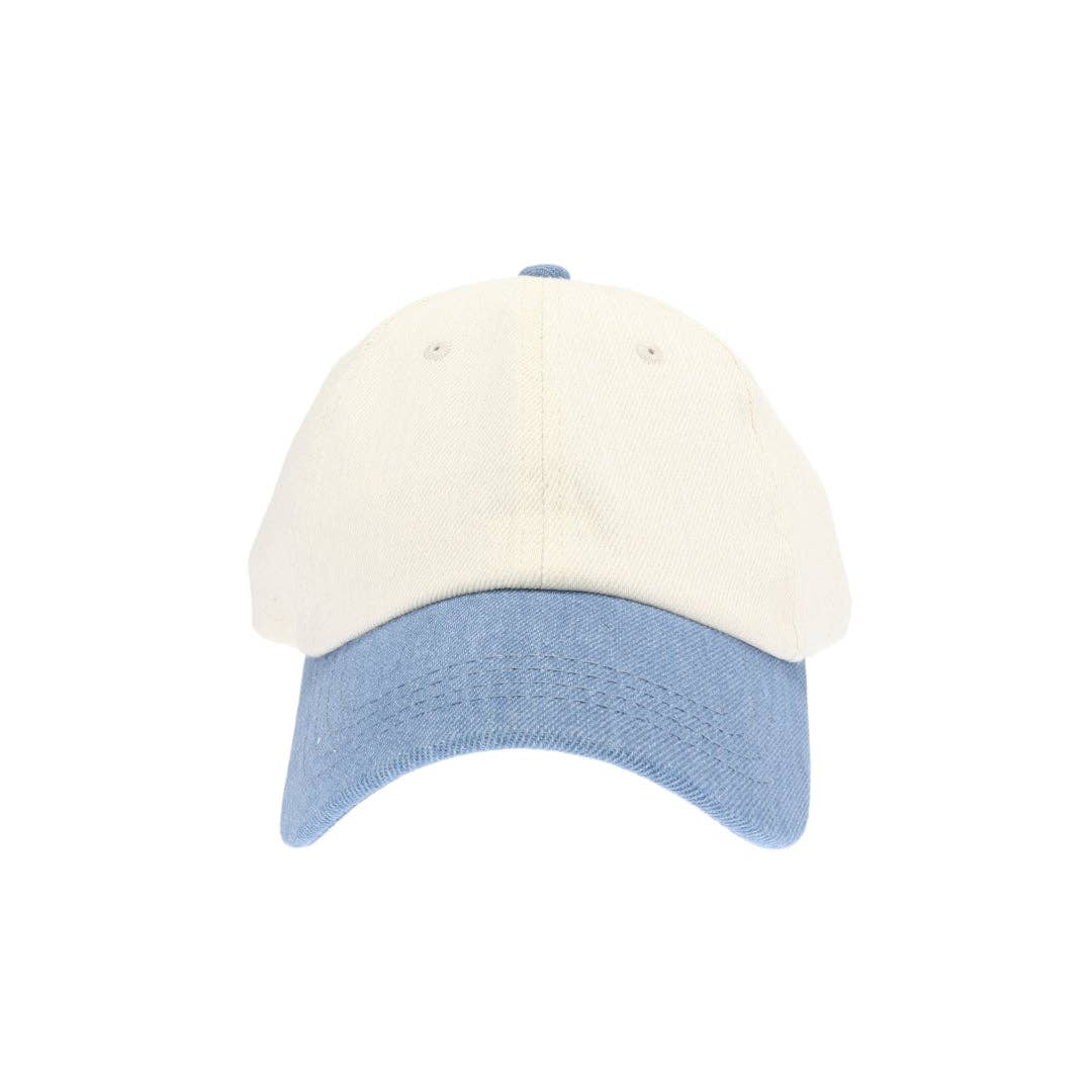 Two-Tone Cotton Twill Denim Cap