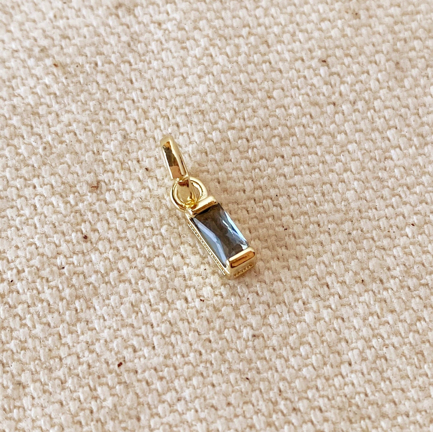 Baguette Birthstone Charm