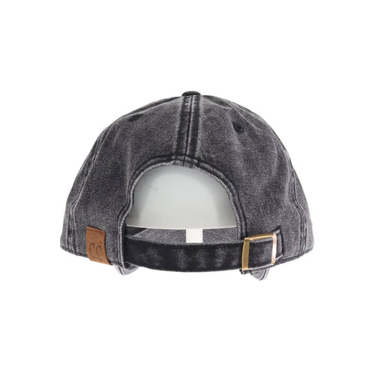 Acid Wash Ball Cap in Black