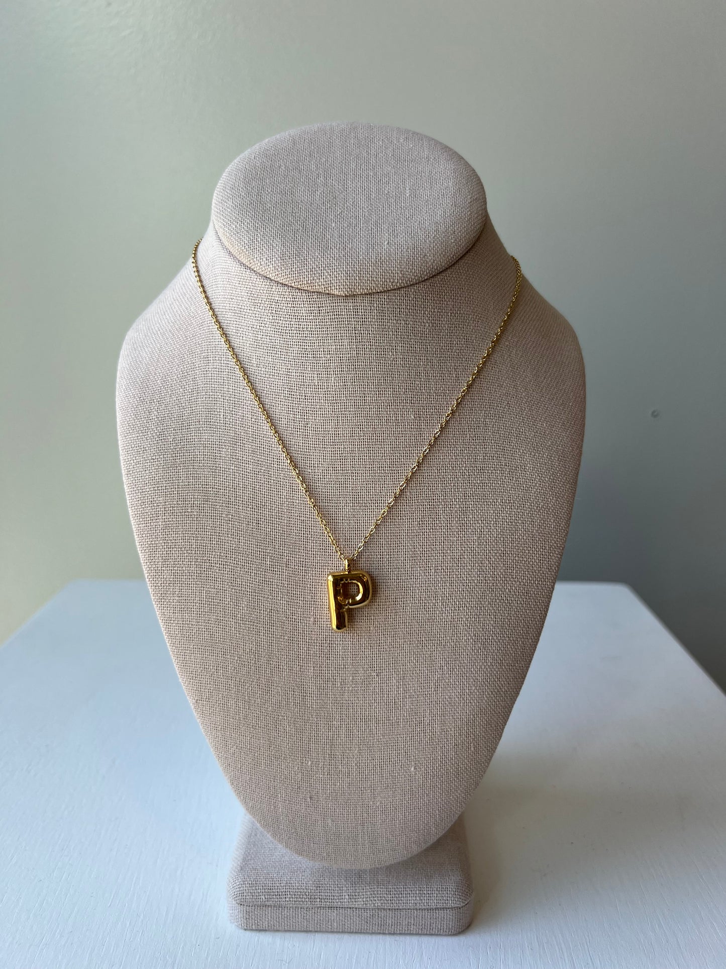 Bubble Letter Necklace in Gold