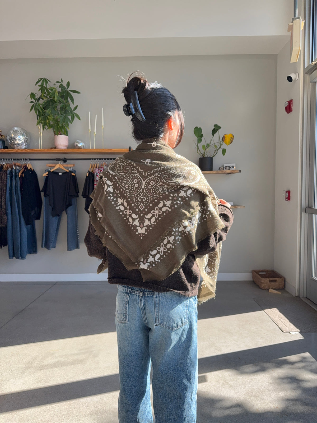 Green Paisley Shawl Wrap