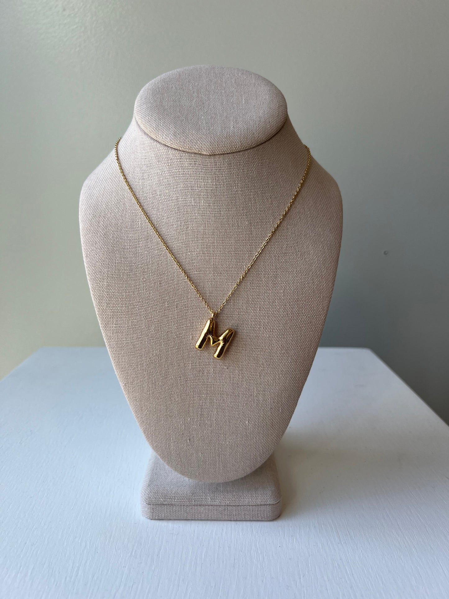 Bubble Letter Necklace in Gold