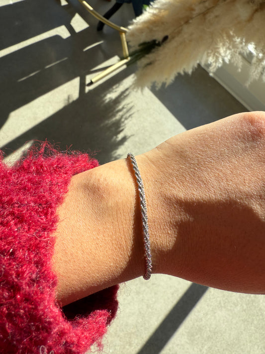 Sparkle Rope Bracelet in Silver