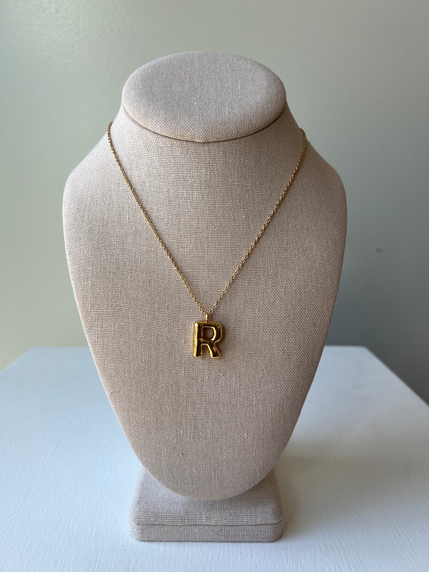 Bubble Letter Necklace in Gold