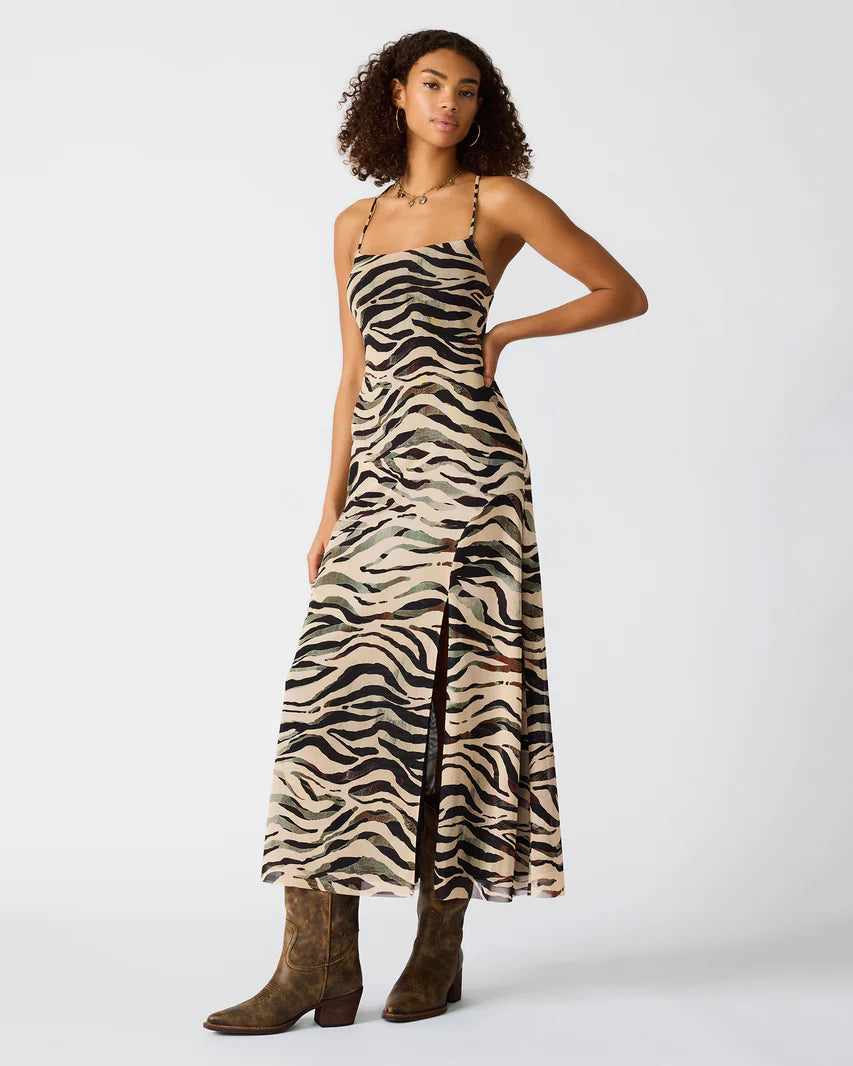 Adella Dress Caramel Zebra