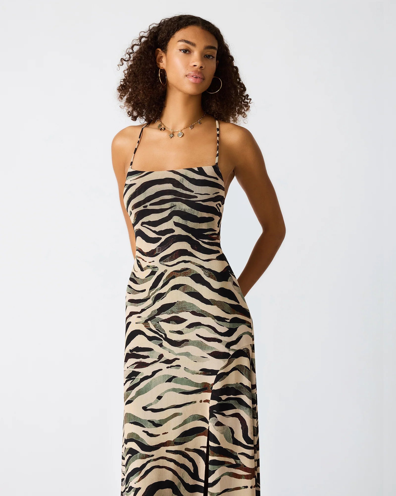 Adella Dress Caramel Zebra