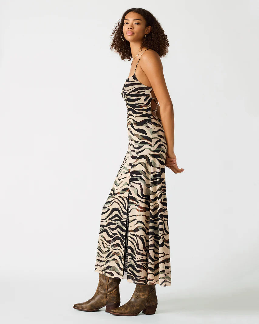 Adella Dress Caramel Zebra