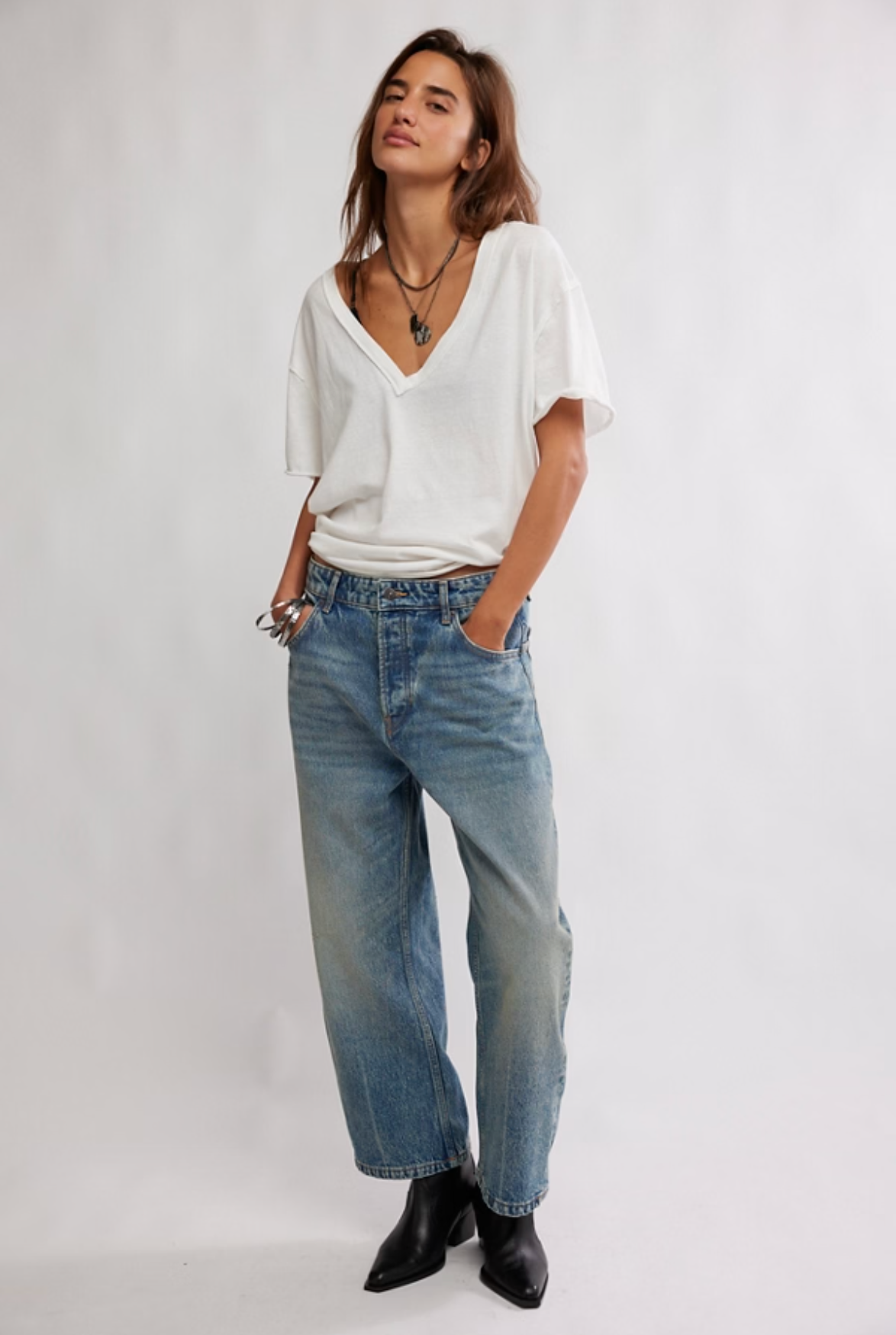 Deep Trance Dropped Boyfriend Jeans in From Beyond