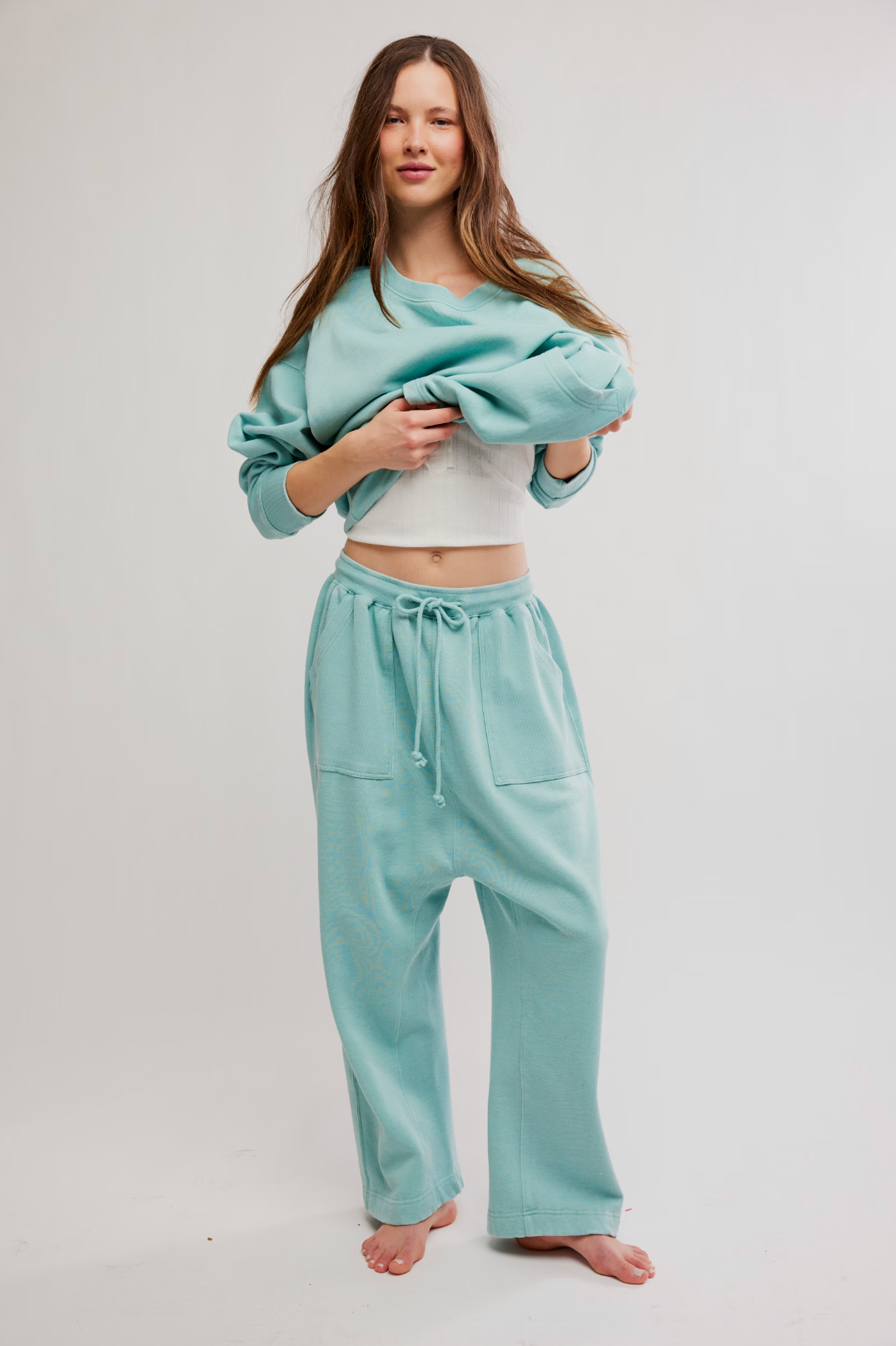 Slow It Down Harem Pant in Aqua