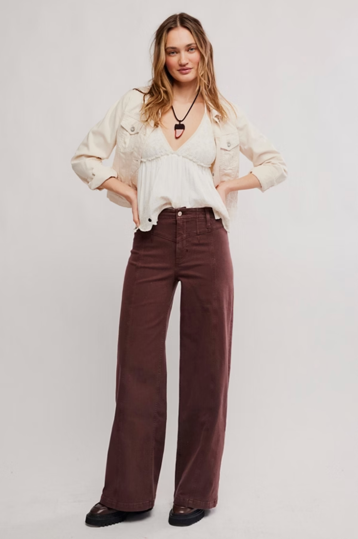 Libre Wide Leg in Rum Running
