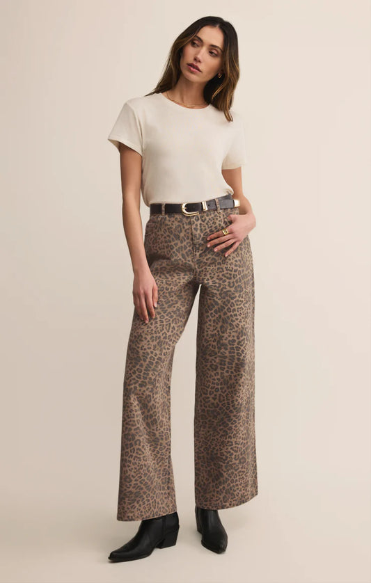 Marli Denim Leopard Pant | Z SUPPLY