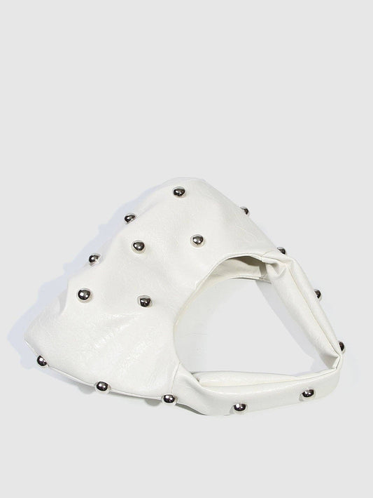 White Studded Dumpling Bag