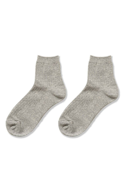Cotton Crew Socks | Heather Grey
