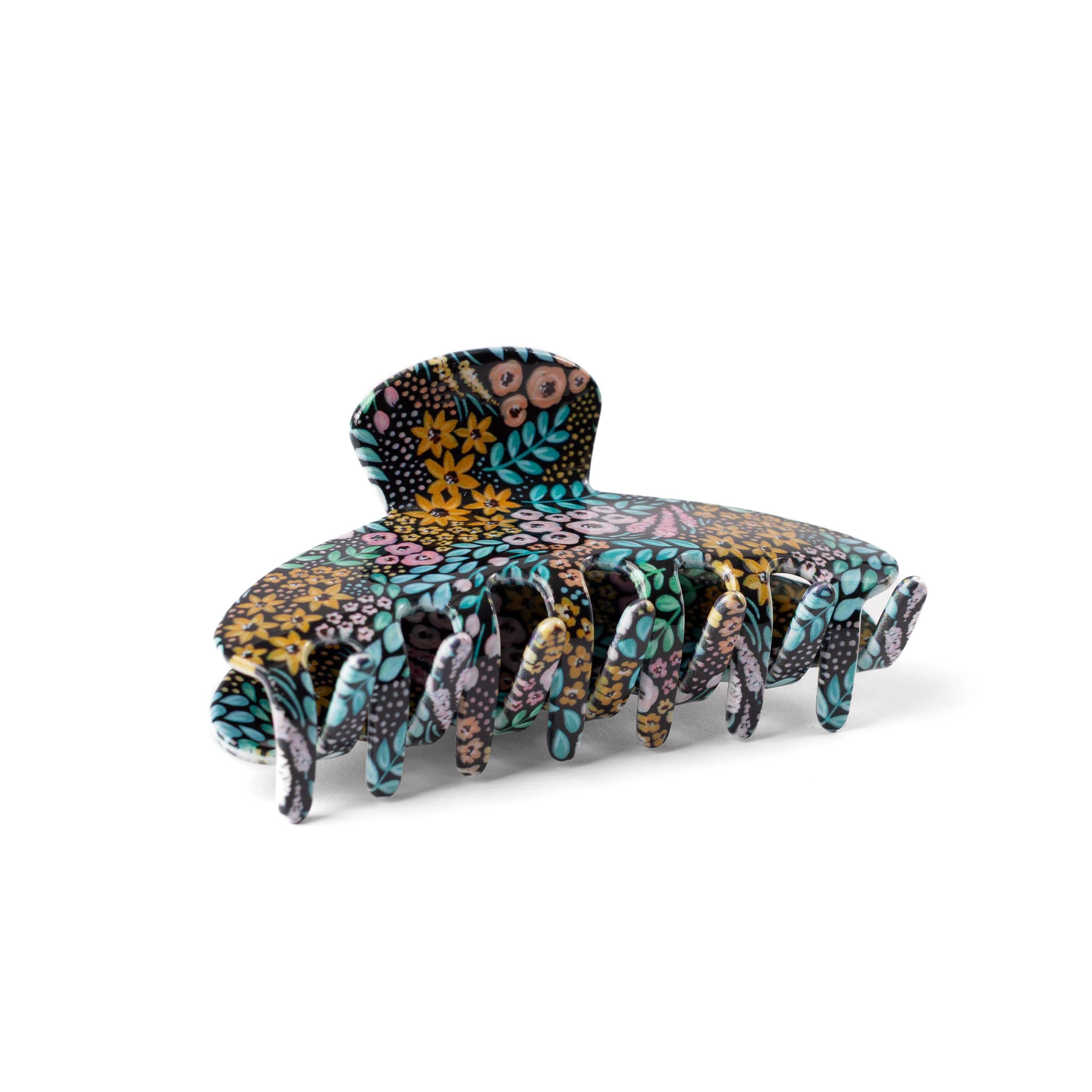 Black Floral Claw Clip