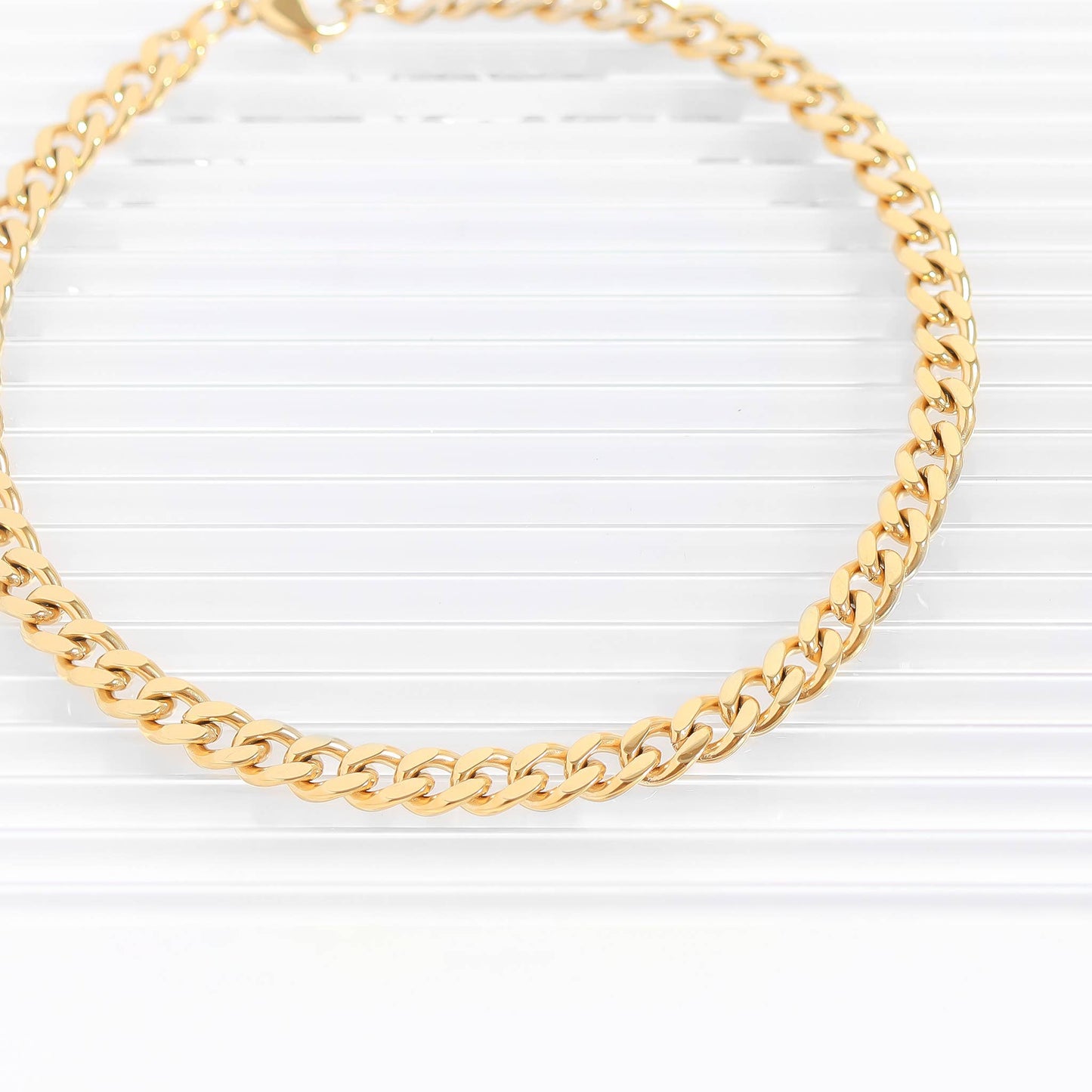 Diamond Cut Curb Chain Bracelet