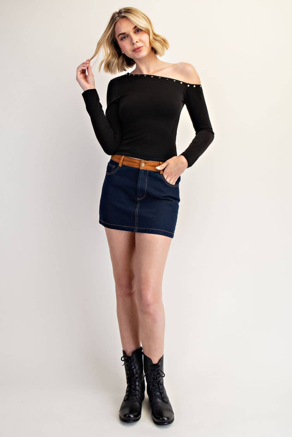 One Shoulder Stud Top