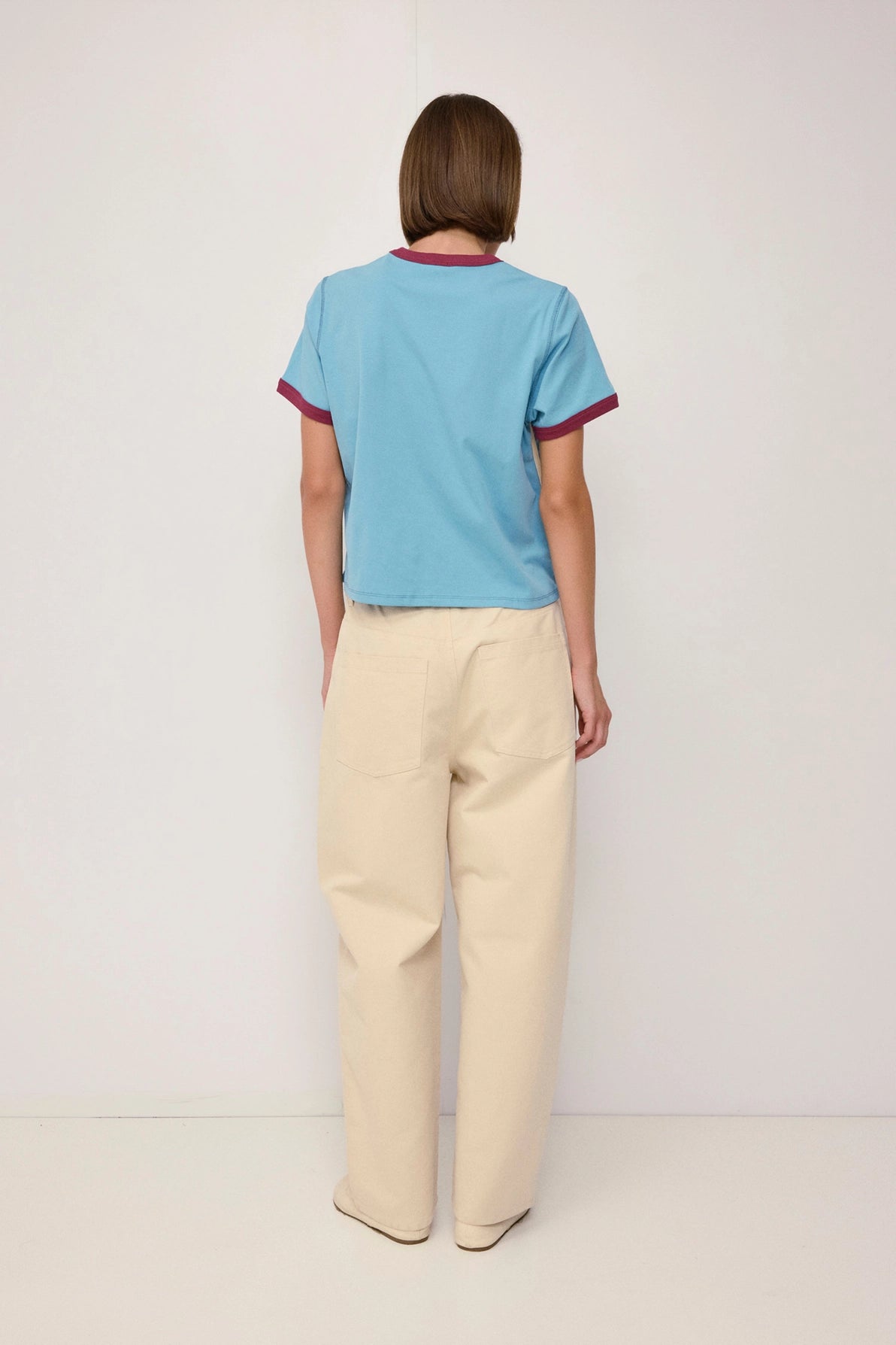 The Cait Tee in Blue Berry Cream