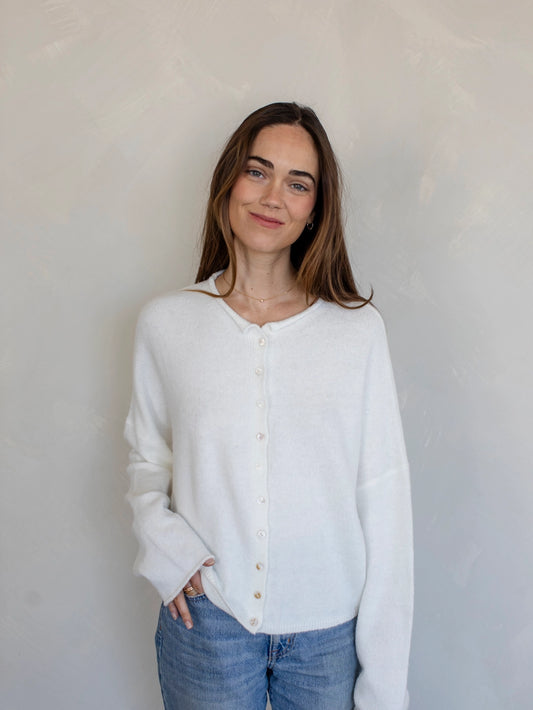 Piper Cardigan in Snow
