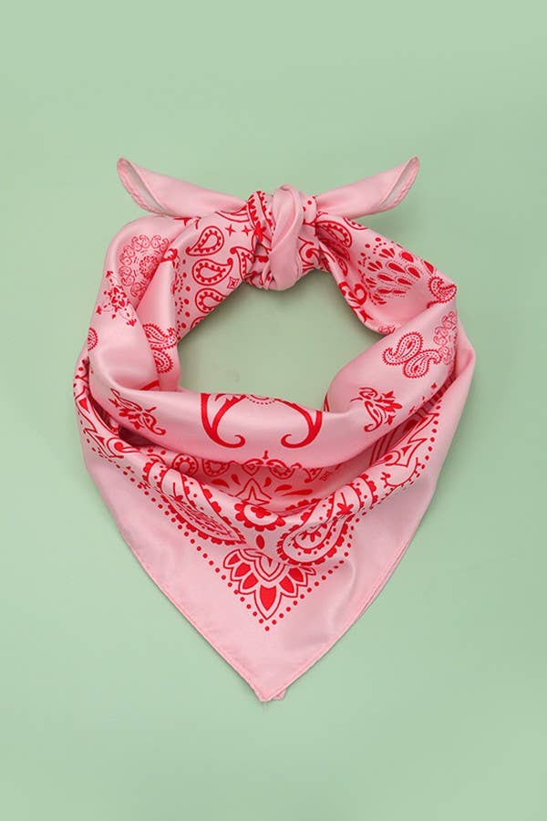 Pink Paisley Bandana Scarf