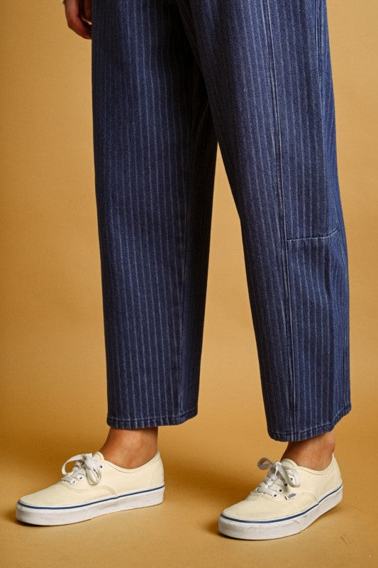 Pinstripe Denim Jeans