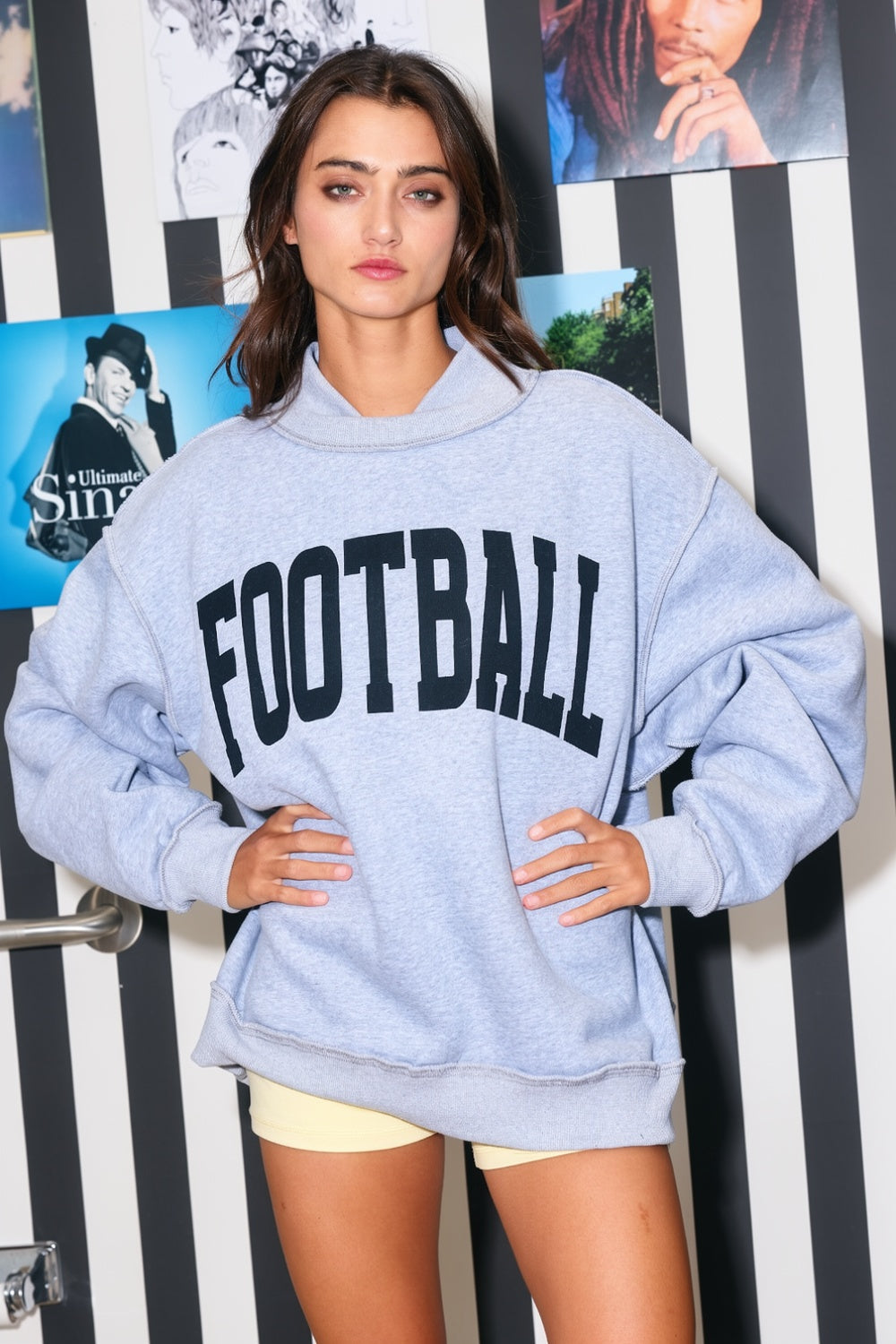 * ARRIVES TUESDAY 11/3* Reversible Football/Game day Mock Neck
