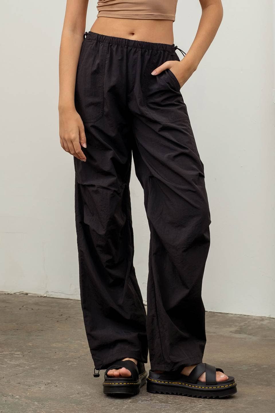 Drawstring Parachute Pants