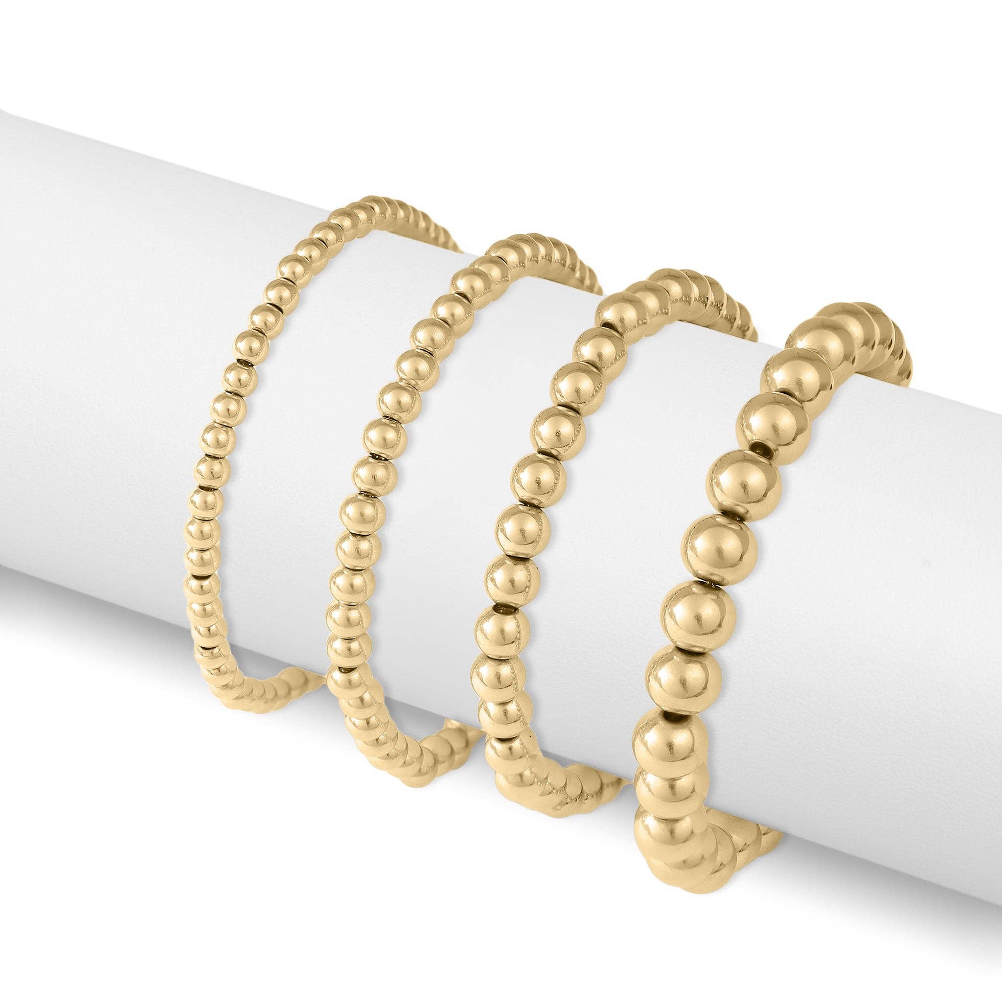 Gold Beaded Stretch Bracelet