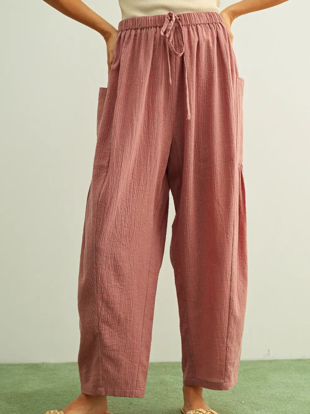 Pinstripe Loose Pocket Pants