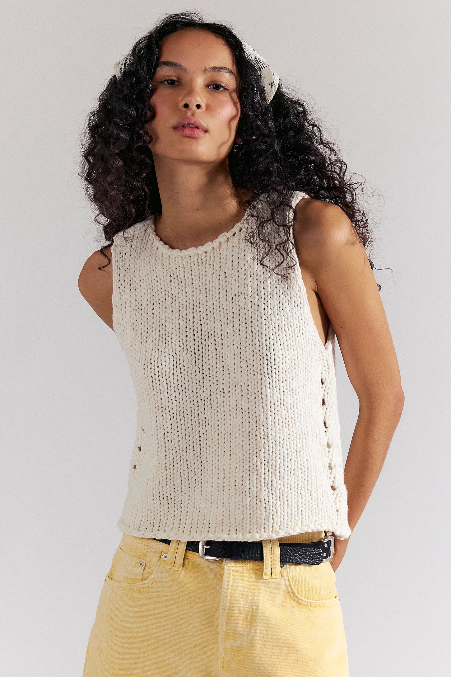 Opal Knit Tank in Whisper White