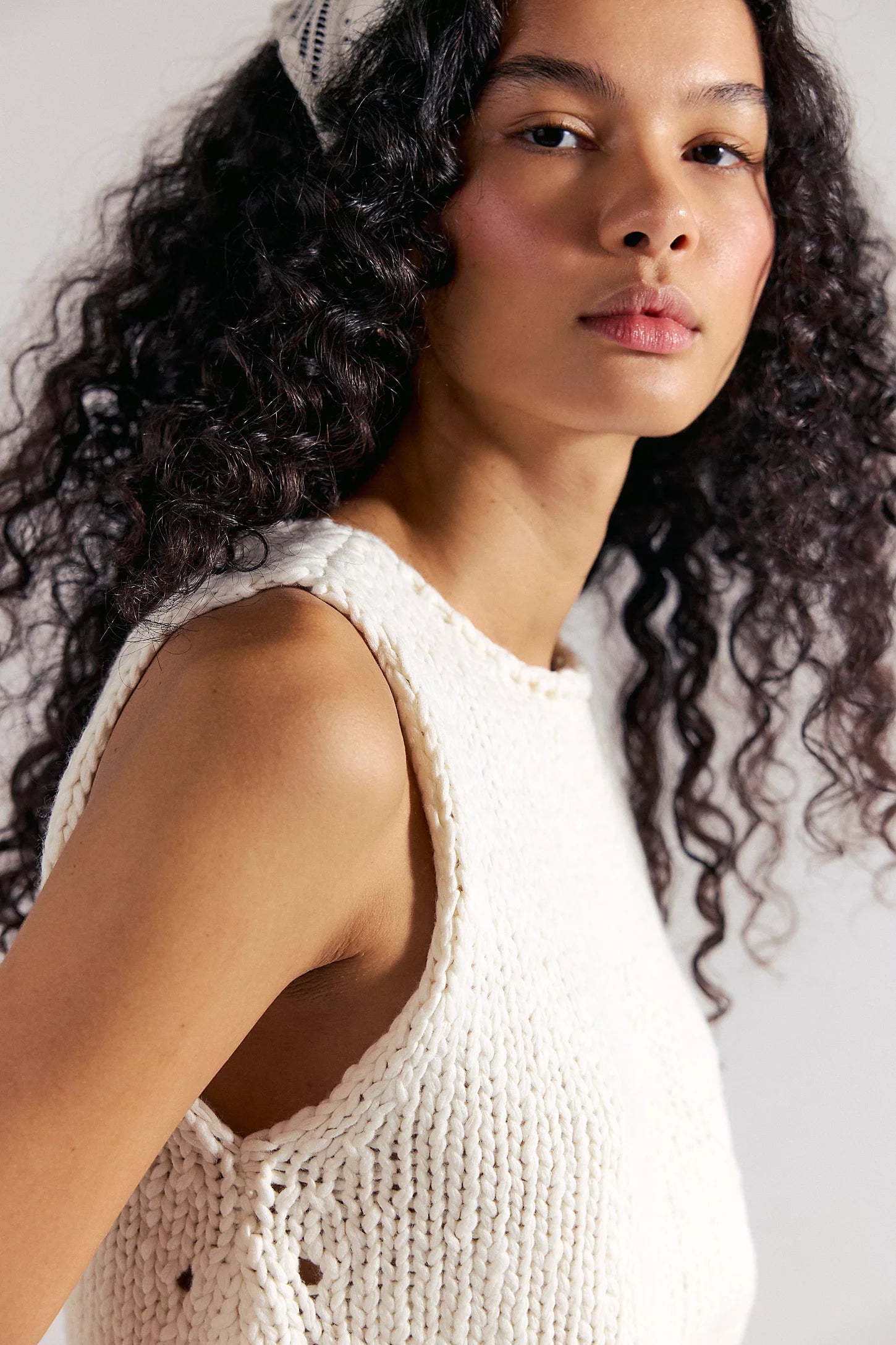 Opal Knit Tank in Whisper White