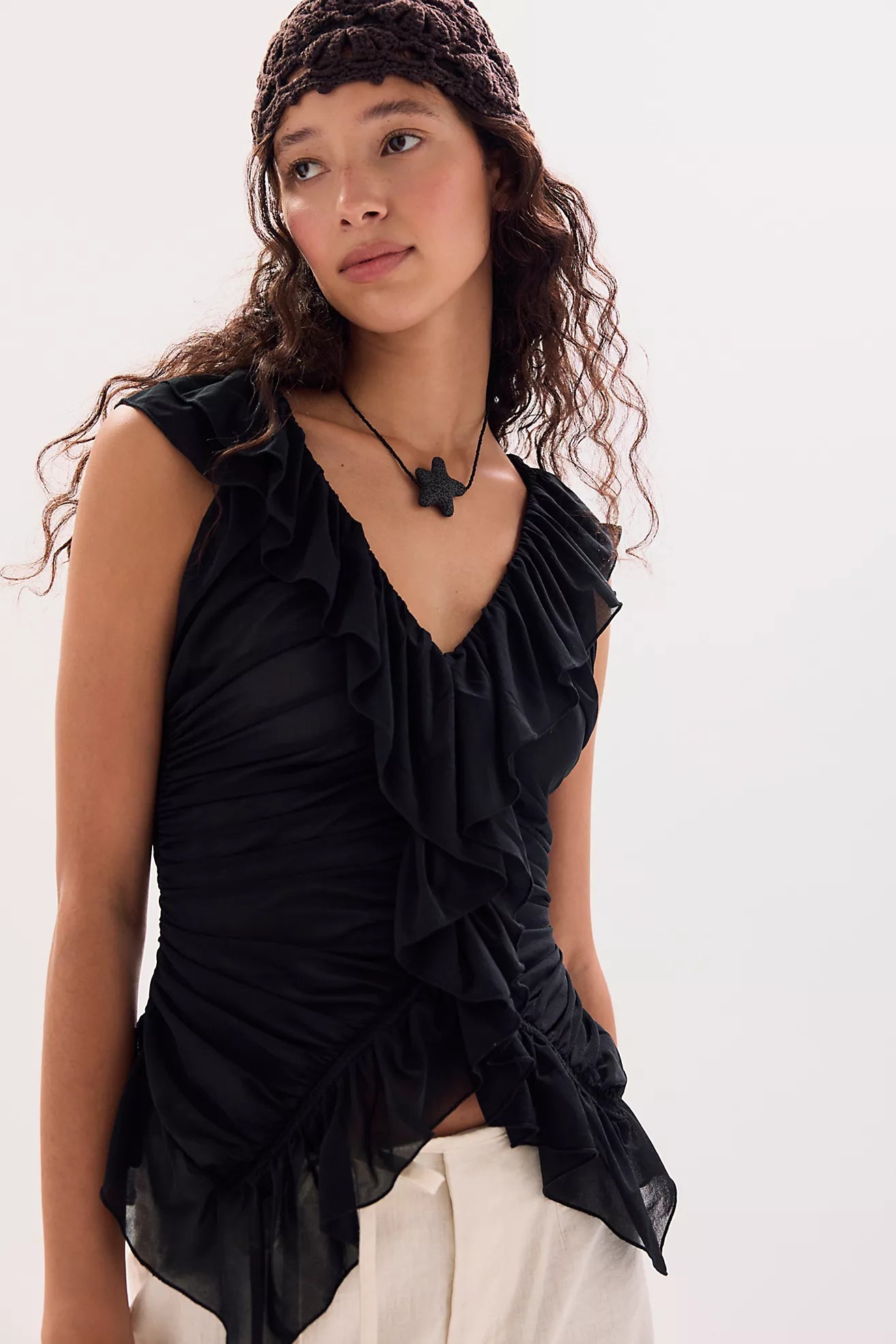 Blythe Ruffle Top in Black