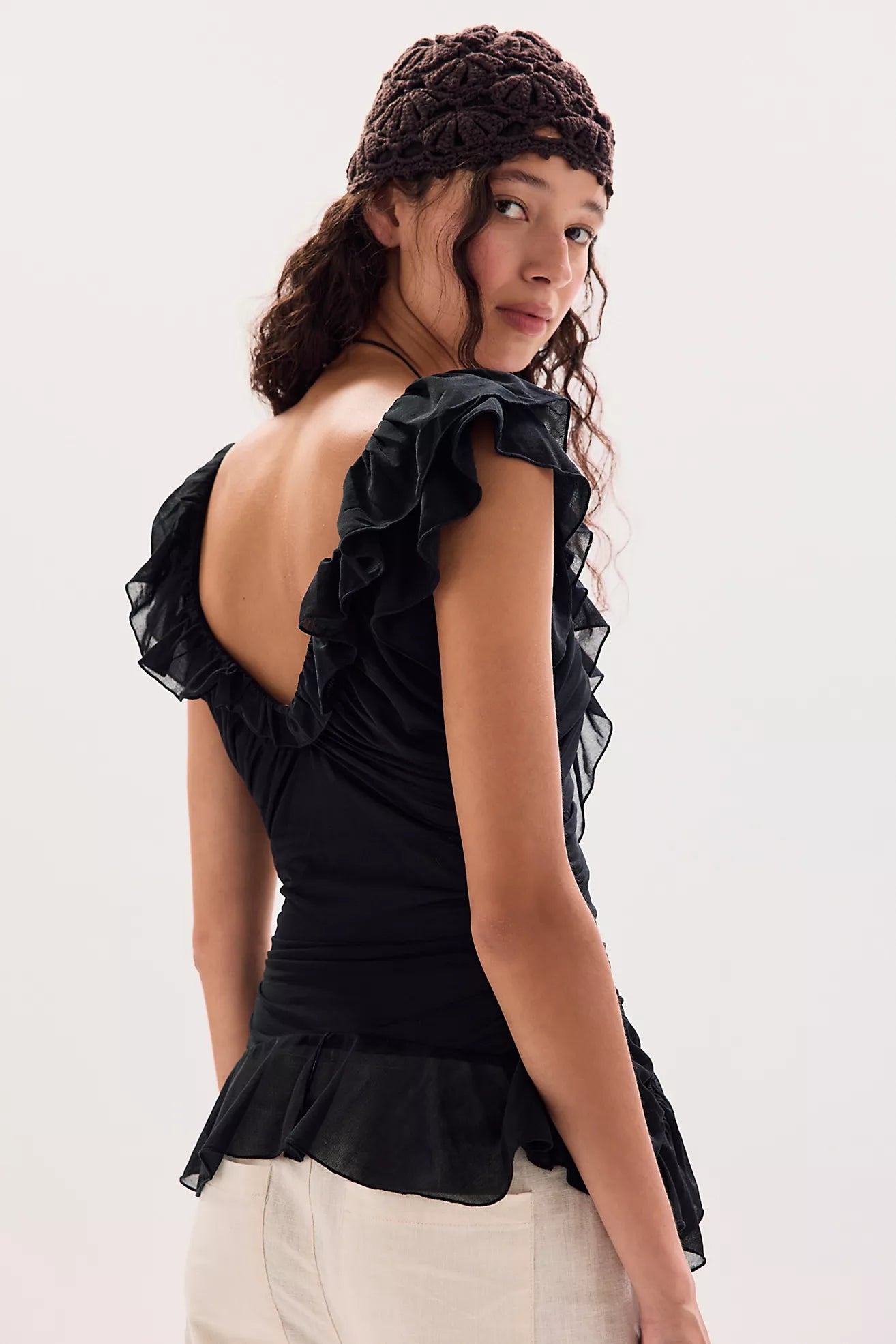 Blythe Ruffle Top in Black