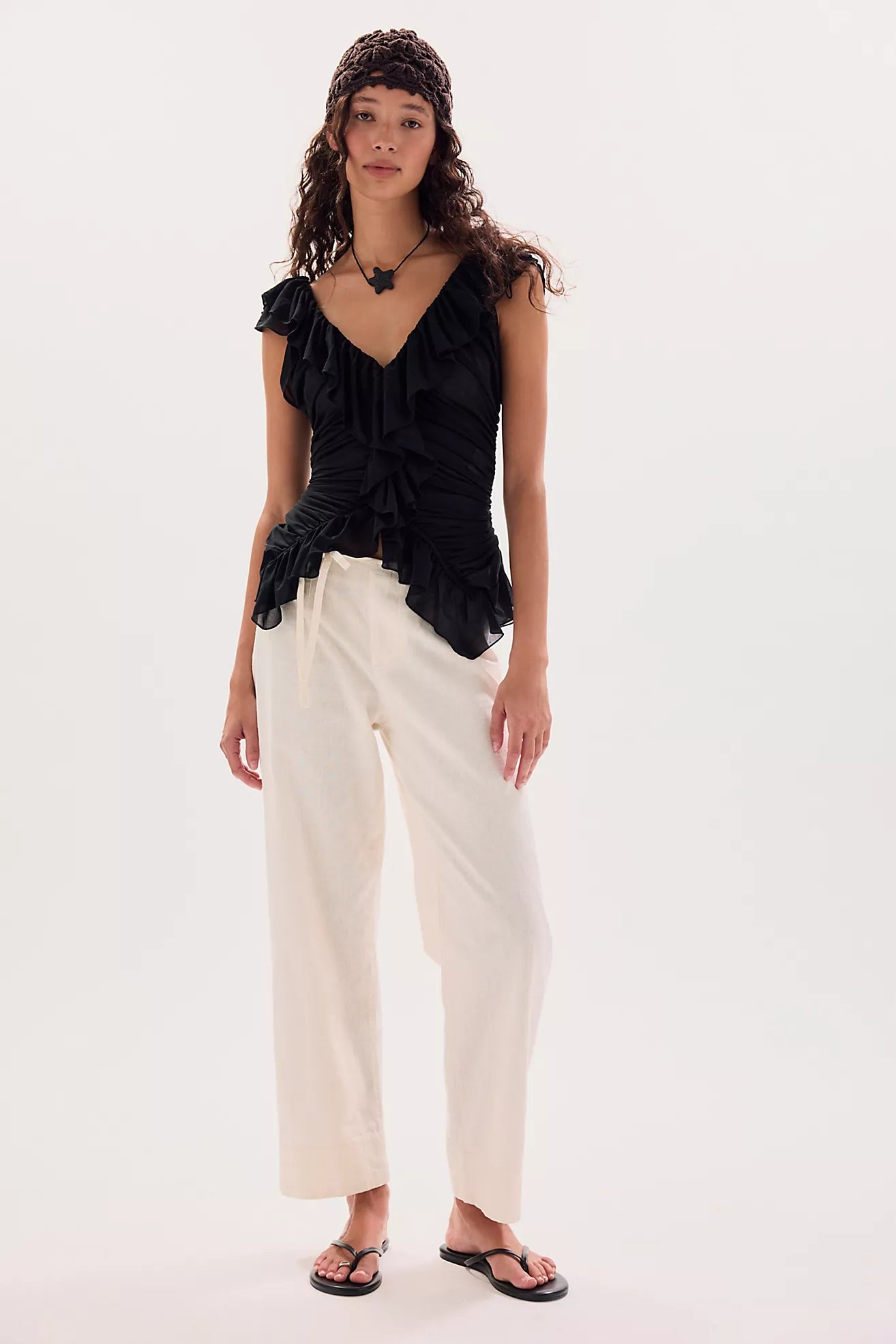 Blythe Ruffle Top in Black