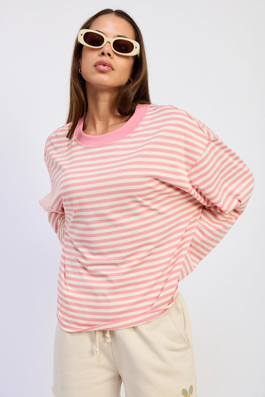 Mindy Stripe Top in Pink
