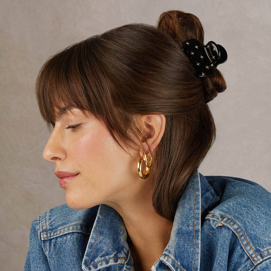 Cloud Clip Black Rhinestone